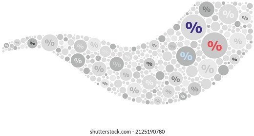 vector illustration of wave stream of percentage symbols for sales and discount background