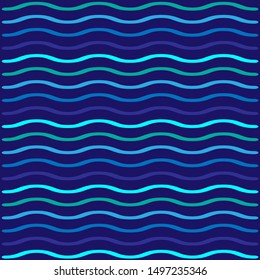 Vector illustration of waves on blue background