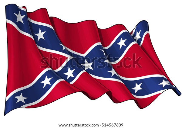 Download Vector Illustration Waving Confederate Rebel Flag Stock ...