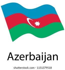 Vector illustration waving flag of Azerbaijan icon. Azerbaijan flag button isolated on white background