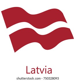 Vector illustration waving flag of Latvia icon. Latvia flag button isolated on white background