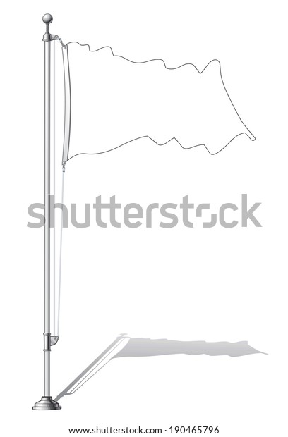 Vector Illustration Waving Flag Outline Fasten Stock Vector (Royalty ...