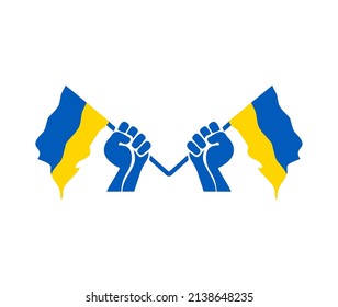 Eine Vektorgrafik von Waving Flag für Stand mit ukrainischem Flaggenzeichen