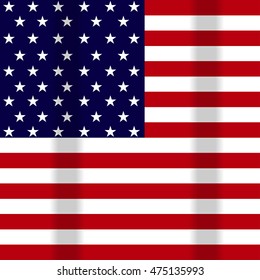 Vector illustration of a waving flag of the United States of America
