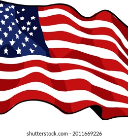 Vector illustration of a Waving Flag of USA