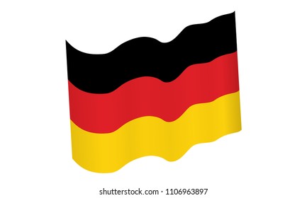 Vector Illustration of a waving German flag. Germany flag vector eps10.