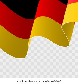 vector Illustration of a waving German, Waving flag of the German. illustration of wavy Germany Flag for design. German Flag Flowing. German flag on transparent background - vector illustration.