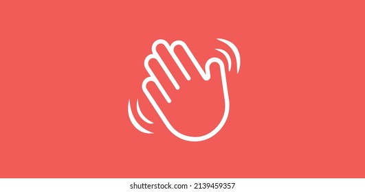 vector illustration of waving hand. hi or hello gesture line art vector illustration modern design vector.