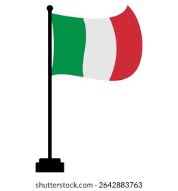 Vector Illustration of the Waving Italian National Flag – Green White Red Tricolor Symbolizing Unity, Pride, and Patriotism in EPS Format for Graphic Use