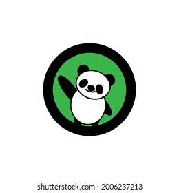 vector illustration of a waving panda, great for pet icons, pet food shops