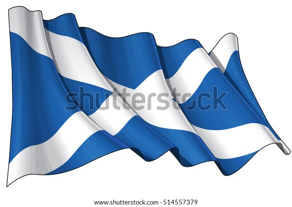 Download Vector Illustration Waving Scottish Flag All Stock Vector ...