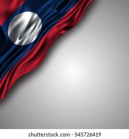 vector illustration of waving silky flag isolated on gray background, can be used in many topic like national day, independence day