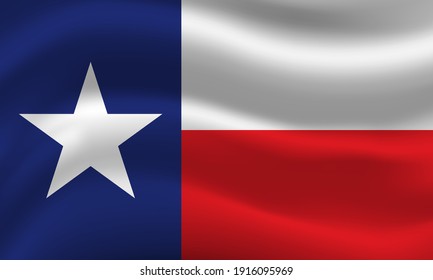 Vector Illustration of waving Texan flag. Template for banner or poster.