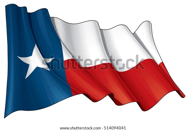 Vector Illustration Waving Texan Flag All Stock Vector (Royalty Free ...