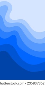 Vector illustration of wavy blue water pattern seaside, flat design background.