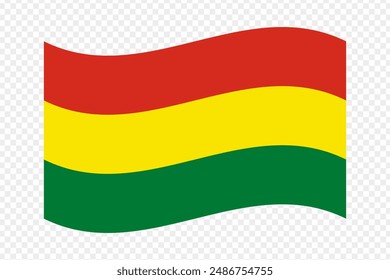 Ilustración vectorial ondulada de Bolivia sobre fondo transparente
