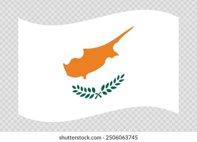 Vektorgrafik der wellenförmigen Flagge Zyperns auf transparentem Hintergrund