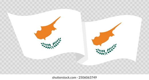 Vector illustration of wavy Cyprus flag on transparent background