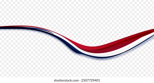 Vector illustration of wavy flag banner on transparent background