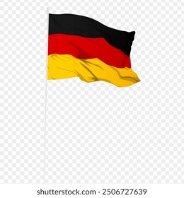 Vektorgrafik der welligen Deutschland-Flagge auf transparentem Hintergrund