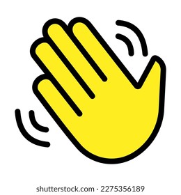 Vector illustration of the wavy hand cartoon