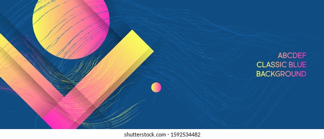Vector illustration with wavy lines graphic geometric elements for brochures, posters, covers and banners
