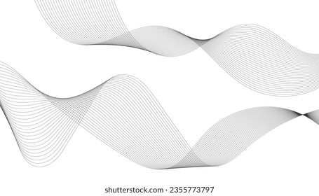 Ilustración vectorial de líneas onduladas. Onda con líneas creadas con la herramienta de mezcla. Línea ondulada curvada, banda lisa.