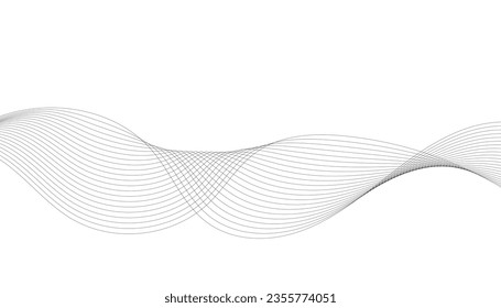 Ilustración vectorial de líneas onduladas. Onda con líneas creadas con la herramienta de mezcla. Línea ondulada curvada, banda lisa.