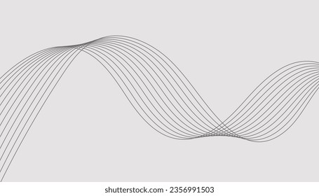 Ilustración vectorial de líneas onduladas. Onda con líneas creadas con la herramienta de mezcla. Línea ondulada curvada, banda lisa.