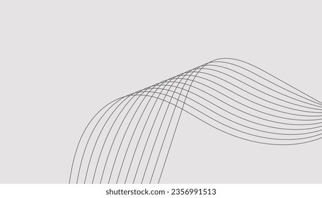 Ilustración vectorial de líneas onduladas. Onda con líneas creadas con la herramienta de mezcla. Línea ondulada curvada, banda lisa.