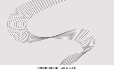 Ilustración vectorial de líneas onduladas. Onda con líneas creadas con la herramienta de mezcla. Línea ondulada curvada, banda lisa.
