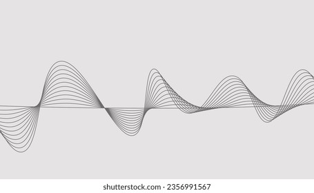 Ilustración vectorial de líneas onduladas. Onda con líneas creadas con la herramienta de mezcla. Línea ondulada curvada, banda lisa.