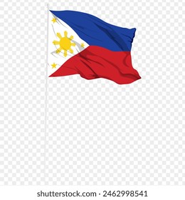 Ilustración vectorial ondulada de Filipinas sobre fondo transparente