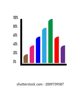 vector illustration of wavy rose colored diagram, percent figures on the side, good for news and political business data presentation