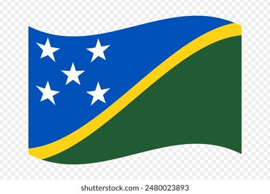 Ilustración vectorial ondulada de las Islas Salomón sobre fondo transparente