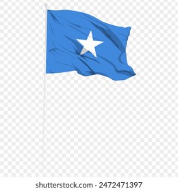 Vector illustration of wavy Somalia flag on transparent background