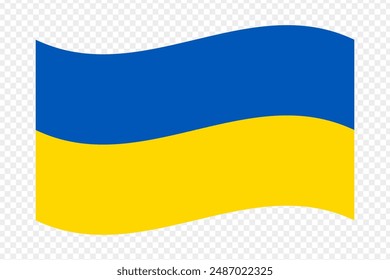 Vektorillustration der welligen Ukraine-Flagge auf transparentem Hintergrund