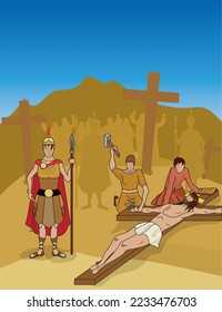 Vektorgrafik des Weges des Kreuzes, Stufen.