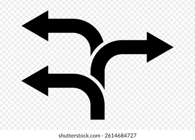 Vector illustration of Way direction icon isolated on transparent background