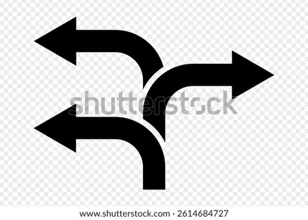 Vector illustration of Way direction icon isolated on transparent background