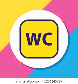 Vector illustration of wc icon colored line. Beautiful travel element also can be used as toilet icon element.