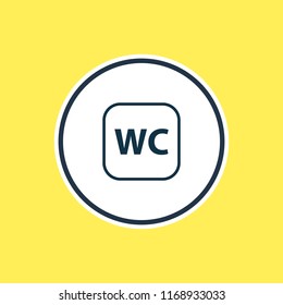Vector illustration of wc icon line. Beautiful tourism element also can be used as toilet icon element.