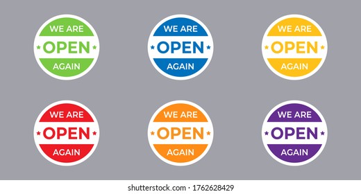 vector illustration for we are open signage template