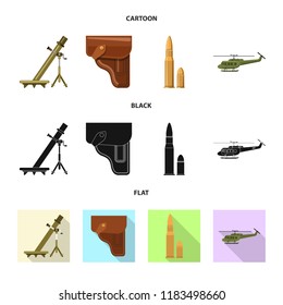 Vector illustration of weapon and gun icon. Collection of weapon and army stock symbol for web.