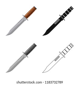 Vector illustration of weapon and gun icon. Collection of weapon and army stock symbol for web.
