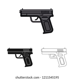 Vector illustration of weapon and gun icon. Collection of weapon and army stock symbol for web.