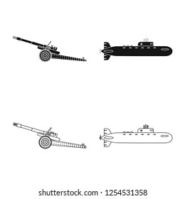Vector illustration of weapon and gun icon. Collection of weapon and army stock symbol for web.