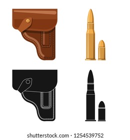 Vector illustration of weapon and gun icon. Collection of weapon and army stock vector illustration.
