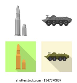 Vector illustration of weapon and gun icon. Collection of weapon and army stock vector illustration.