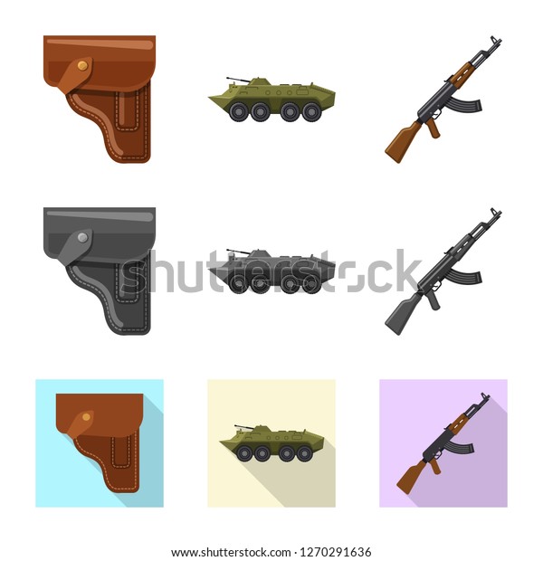 Vector illustration of weapon and\
gun icon. Collection of weapon and army stock symbol for\
web.